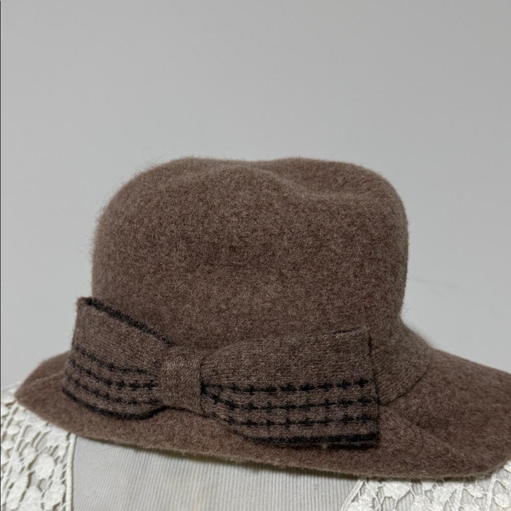 ADORA Tan Felt Hat with Black Band